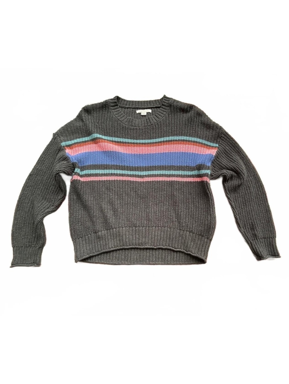 Black striped knit sweater